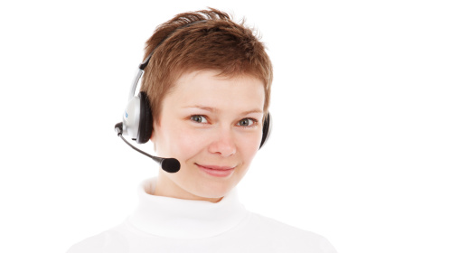 Frau mit Headset Frau mit Headset